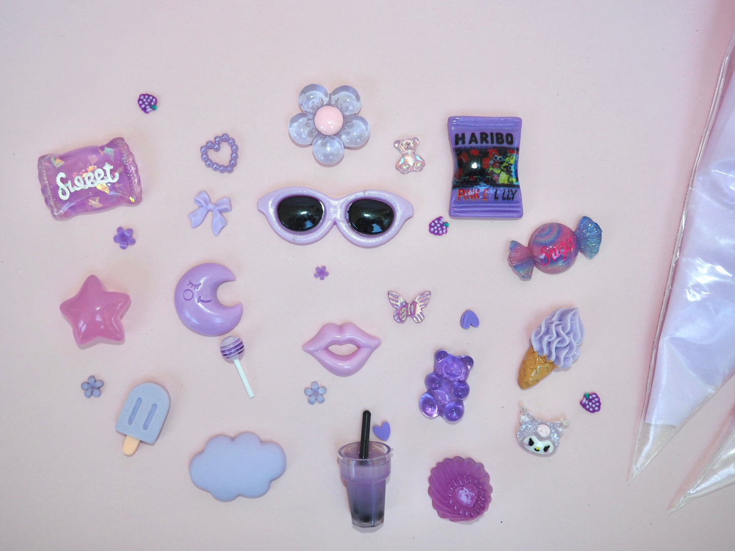 purple cell phone junk charms