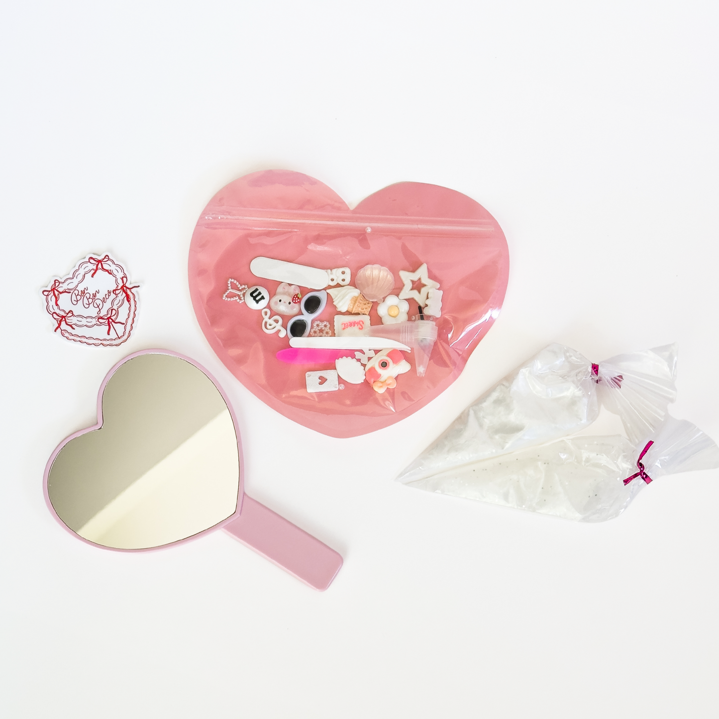 Heart Shaped Handheld Mirror Deco Kit