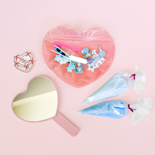 Heart Shaped Handheld Mirror Deco Kit