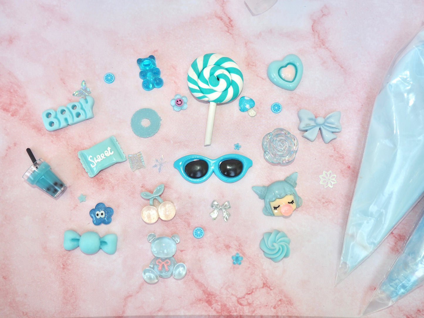 blue decoden charm kit cell phone junk case