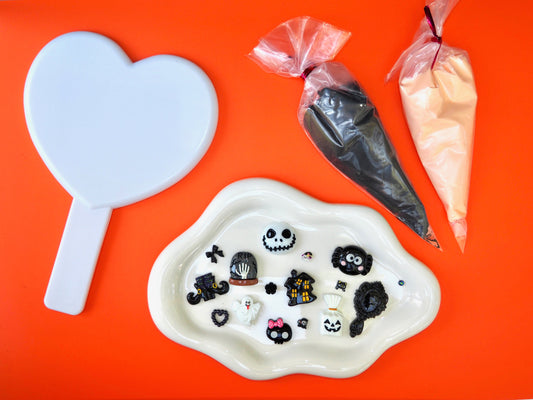 heart shaped mirror halloween decoden charm kit