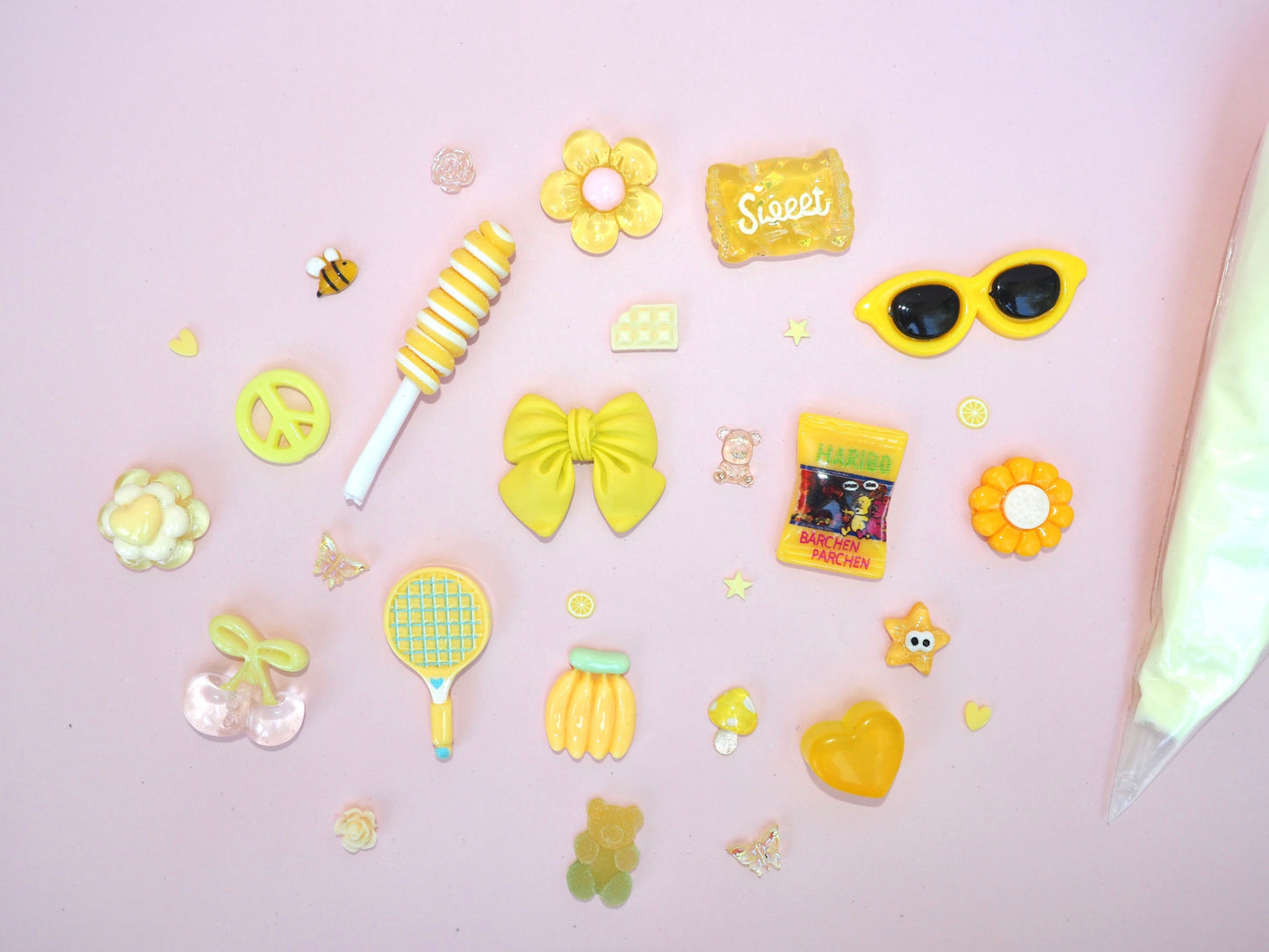 yellow decoden charm kit cell phone junk case